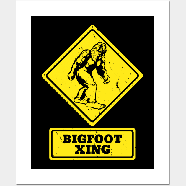 Bigfoot Xing Road Sign Wall Art by Wasabi Snake